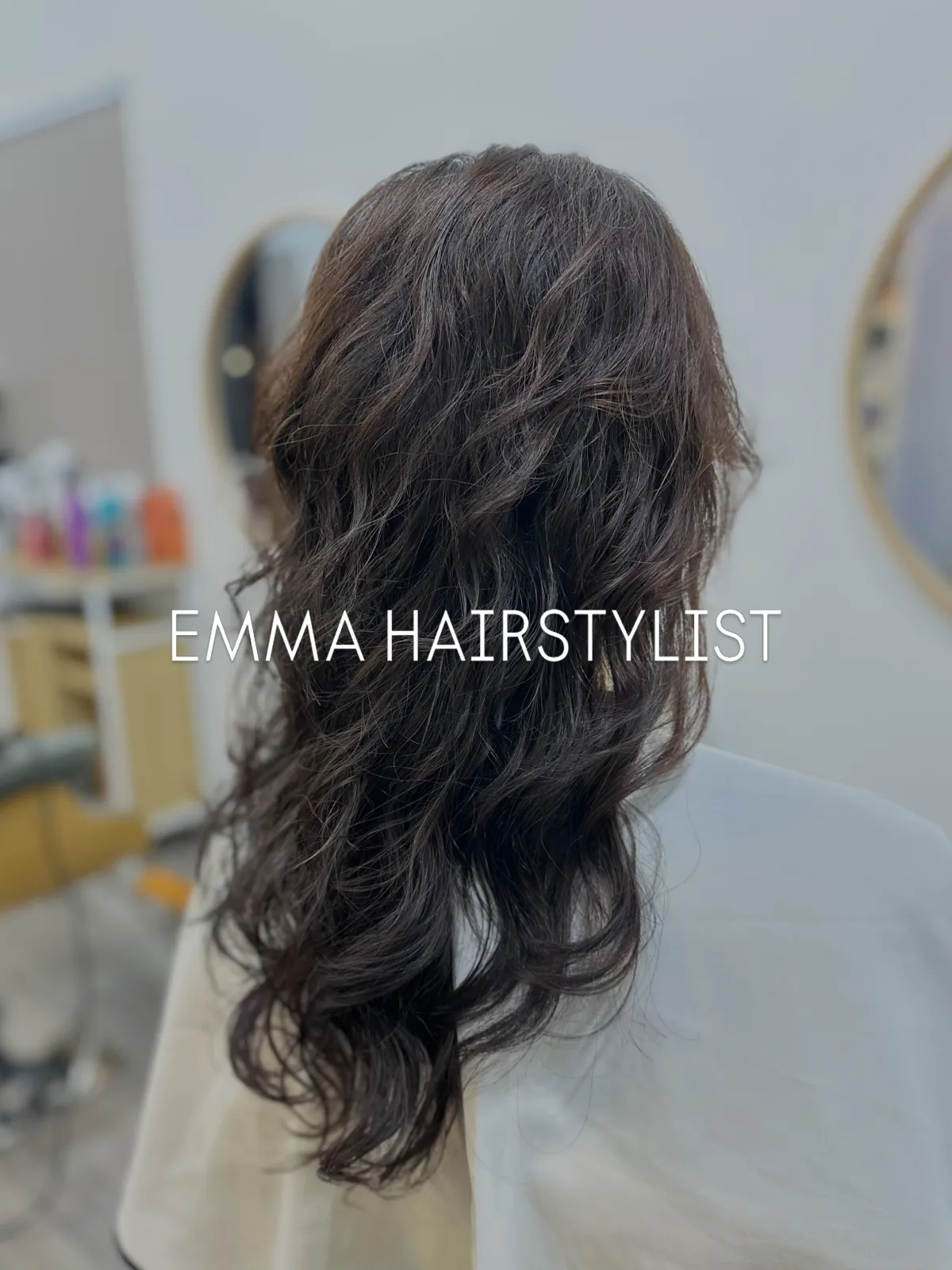 Soft brown waves from a Korean digital perm at Emma Hair Stylist